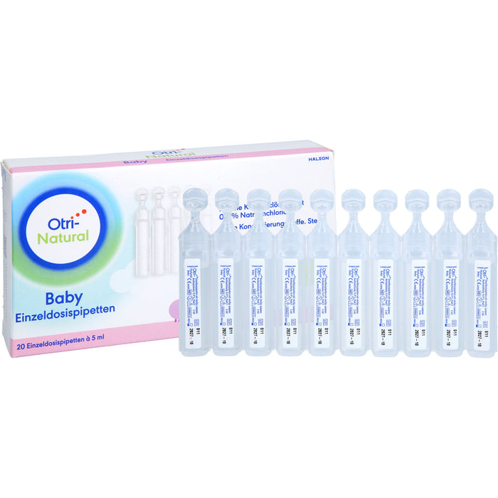Otri-Natural Baby Einzeldosispipetten isotone Kochsalzlösung mit 0,9% Natriumchlorid, 20 St. Einzeldosispipetten