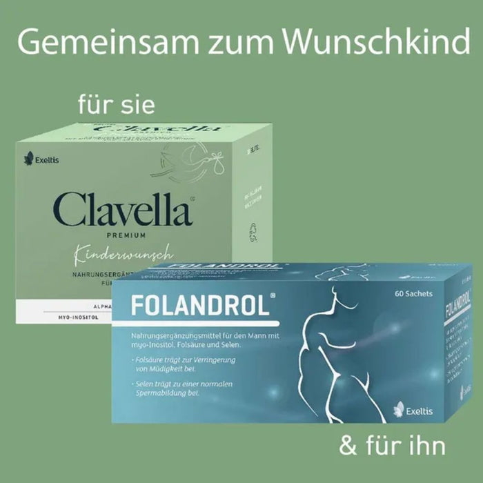 Clavella Premium Beutel bei Kinderwunsch für die Frau, 60 St. Beutel