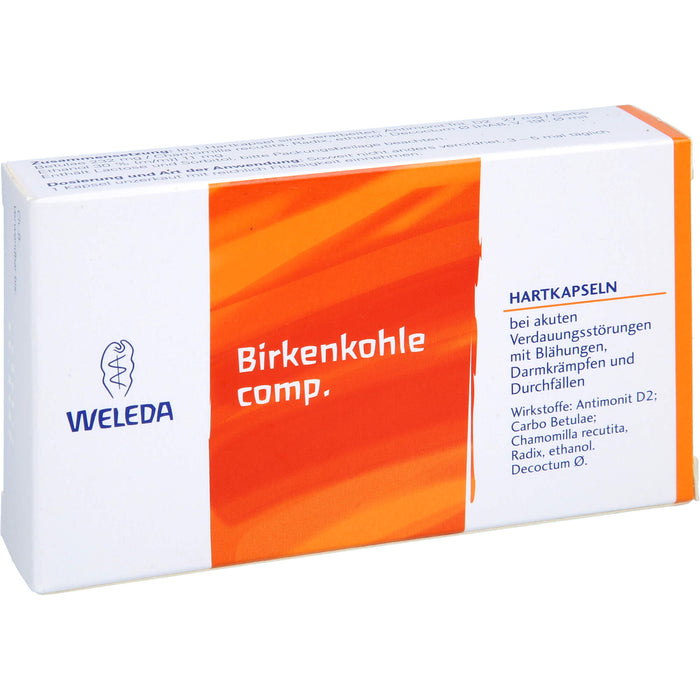 WELEDA Birkenkohle comp. Hartkapseln bei akuten Verdauungsstörungen, 20 pc Capsules
