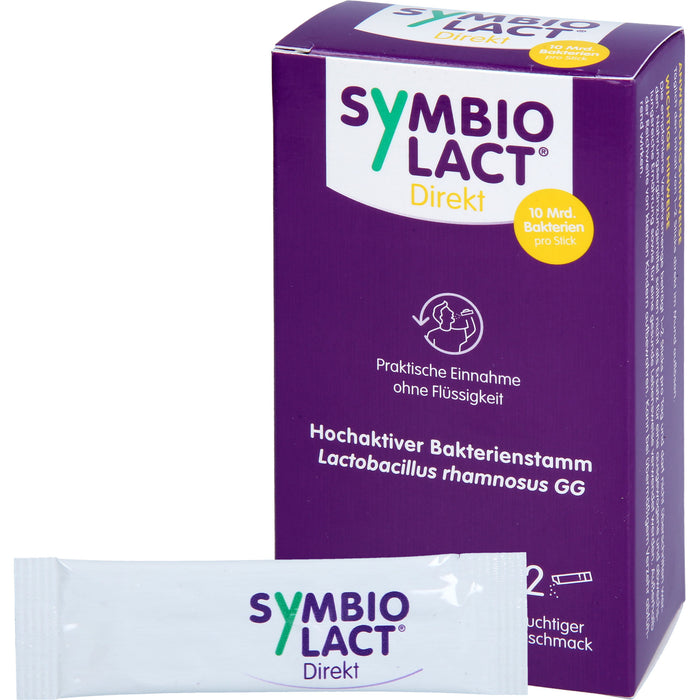 SymbioLact Direkt Sticks mit 10 Mrd. Lactobacillus rhamnosus GG mit fruchtigem Geschmack, 12 pcs. Sticks