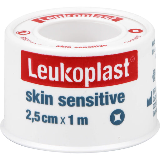 Leukoplast skin sensitive 2,5 cm x 1 m mit Schutzring, 1 St. Pflaster
