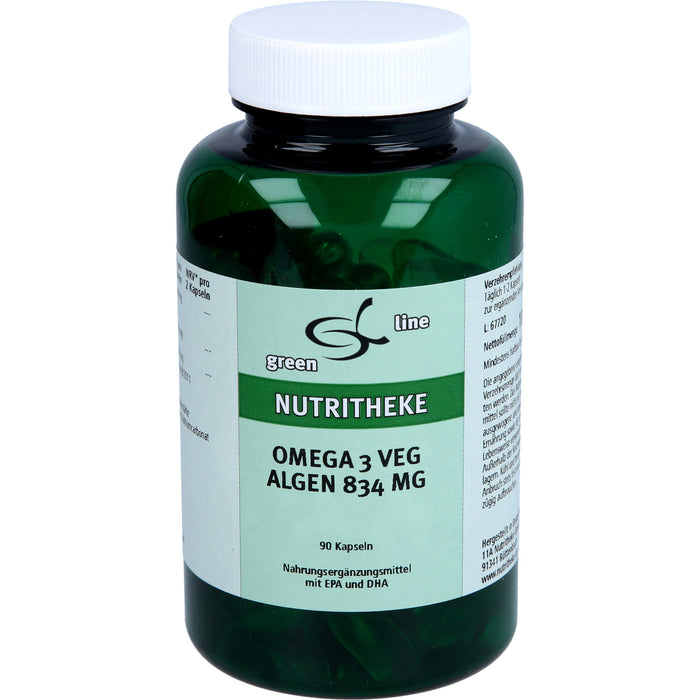 Green Line Nutritheke Omega 3 Algen 834 mg Kapseln, 90 St. Kapseln