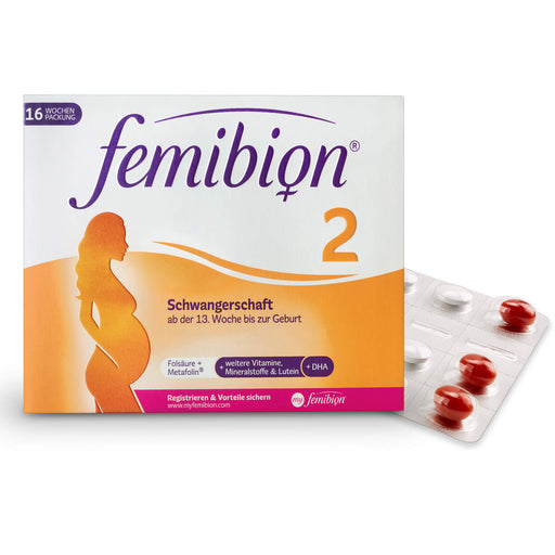 Femibion 2 Schwangerschaft Woche 13-40 Tabletten und Kapseln Kombipackung, 112 St. Tagesportionen