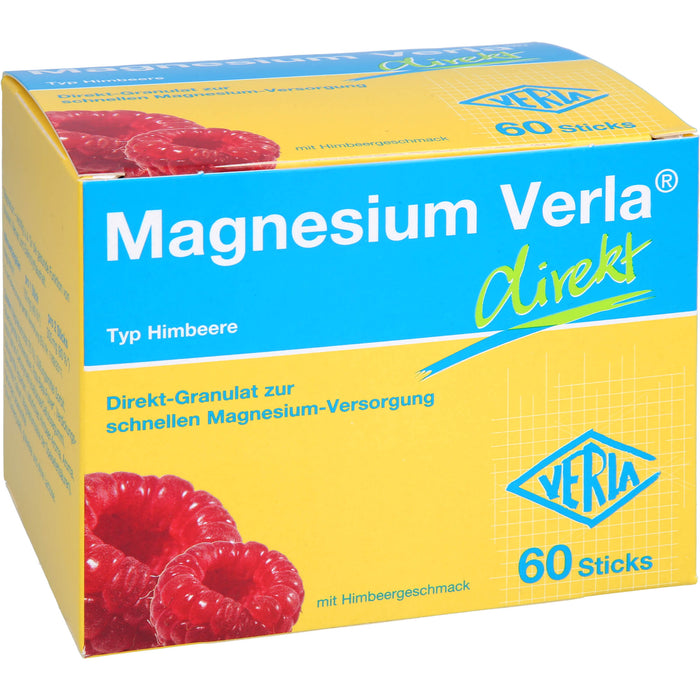 Magnesium Verla  direkt Himbeere, Direkt-Granulat, 60 pcs. Sachets