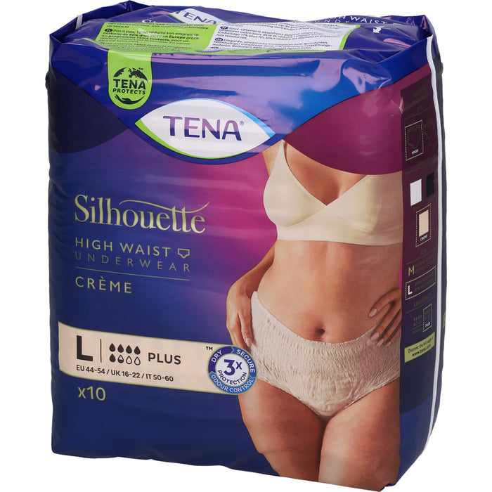 TENA Silhouette Inkontinenz Pants Creme Gr. L Plus, 10 St. Pants