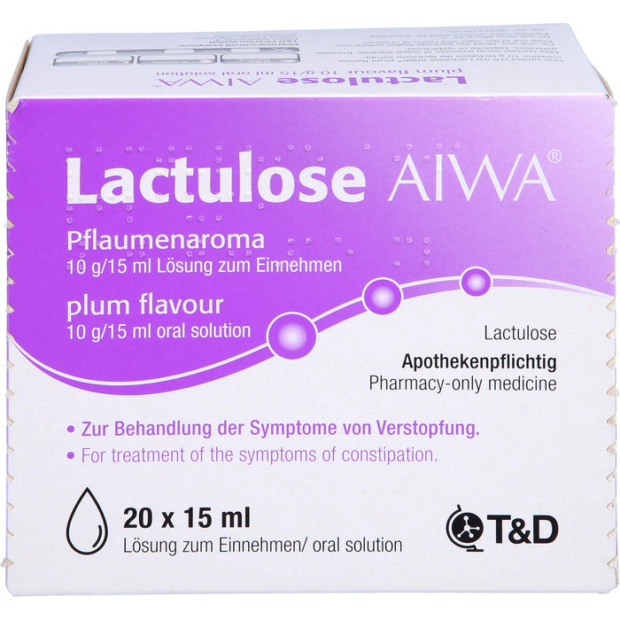 AIWA Lactulose 10 g/15 ml Lösung mit Pflaumenaroma, 20 St. Beutel