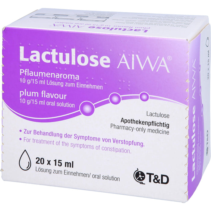 AIWA Lactulose 10 g/15 ml Lösung mit Pflaumenaroma, 20 pc Sachets