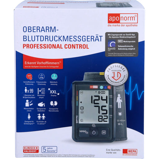 Aponorm Professional Control Blutdruckmessgerät speziell zur Erkennung von Vorhofflimmern, 1 St. Blutdruckmessgerät