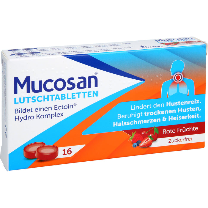 Mucosan Lutschtabletten lindern Hustenreiz mit Rote-Früchte-Geschmack, 16 St. Tabletten