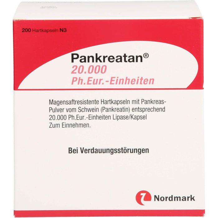 Pankreatan 20.000 Ph.Eur.-Einheiten Hartkapseln bei Verdauungsstörungen, 200 St. Kapseln