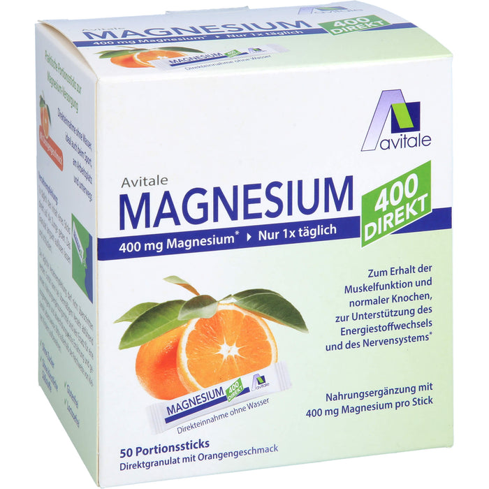 Avitale Magnesium 400 Direktgranulat Orange, 50 pcs. Sachets
