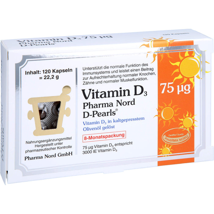 Pharma Nord Vitamin D3 75 ug D-Pearls Kapseln, 120 pc Capsules