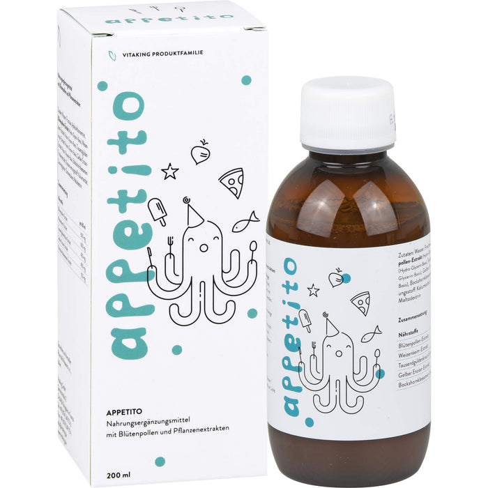 Appetito Sirup mit Blütenpollen und Pflanzennextrakten, 200 ml Lösung