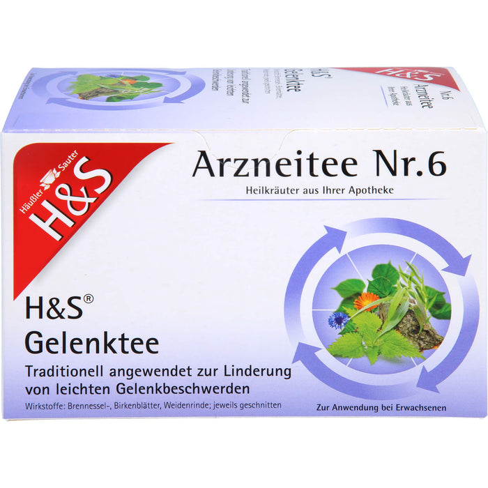 H&S Arzneitee Nr. 6 Gelenktee zur Linderung von leichten Gelenkbeschwerden, 20 St. Filterbeutel