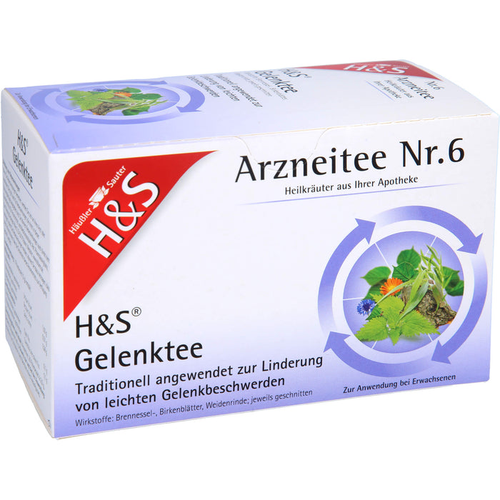 H&S Arzneitee Nr. 6 Gelenktee zur Linderung von leichten Gelenkbeschwerden, 20 St. Filterbeutel