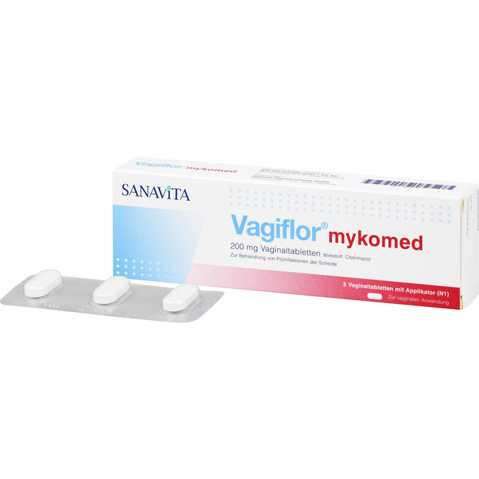 Vagiflor mykomed 200 mg Vaginaltabletten bei Pilzinfektionen der Scheide, 3 pcs. Tablets