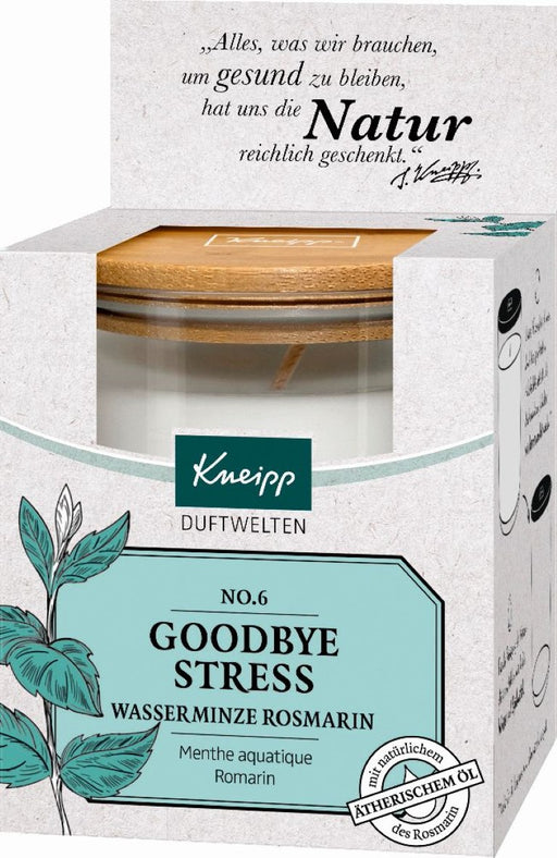 Kneipp Duftkerzen No. 6 Goodbye Stress mit Wasserminze und Rosmarin, 145 g Kerze