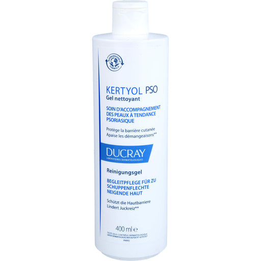 DUCRAY KERTYOL P.S.O. Rückfettendes Reinigungsgel für Gesicht und Körper bei trockenen Schuppungen, 400 ml Gel