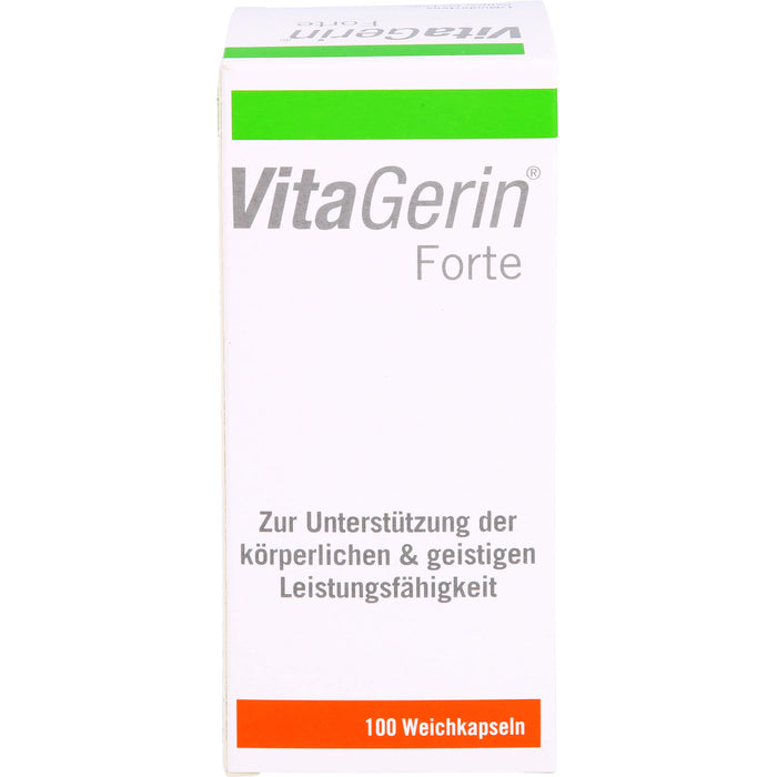 VitaGerin Forte Weichkapseln zur Unterstützung der körperlichen und geistigen Leistungsfähigkeit, 100 St. Kapseln