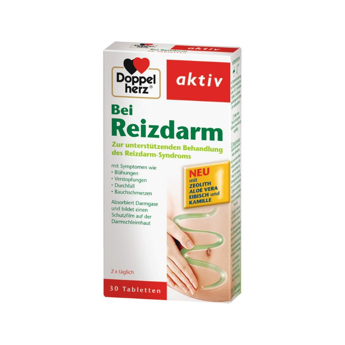 Doppelherz aktiv Tabletten bei Reizdarm mit Zeolith, Aloe Vera, Eibisch und Kamille, 30 pcs. Tablets