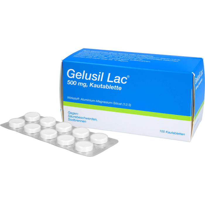 Gelusil Lac Kautabletten gegen Säurebeschwerden, Sodbrennen, 100 pc Tablettes