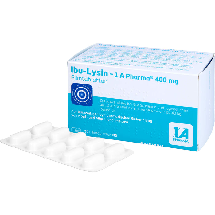 1A Pharma Ibu-Lysin 400 mg Filmtabletten, 50 pcs. Tablets