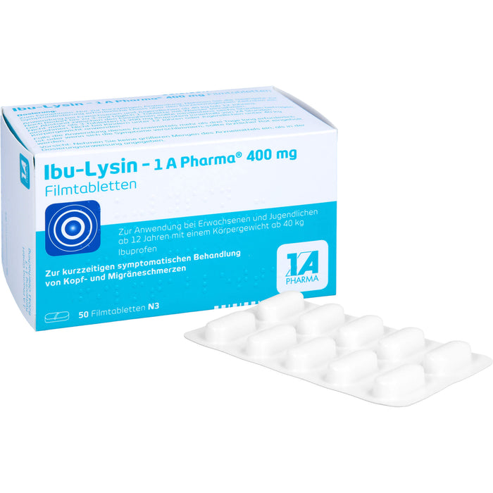 1A Pharma Ibu-Lysin 400 mg Filmtabletten, 50 pcs. Tablets