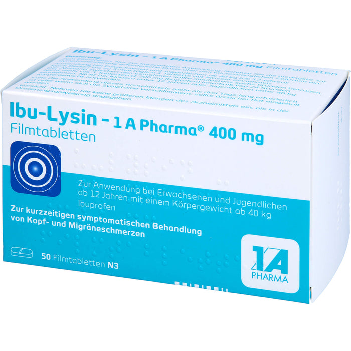 1A Pharma Ibu-Lysin 400 mg Filmtabletten, 50 pcs. Tablets