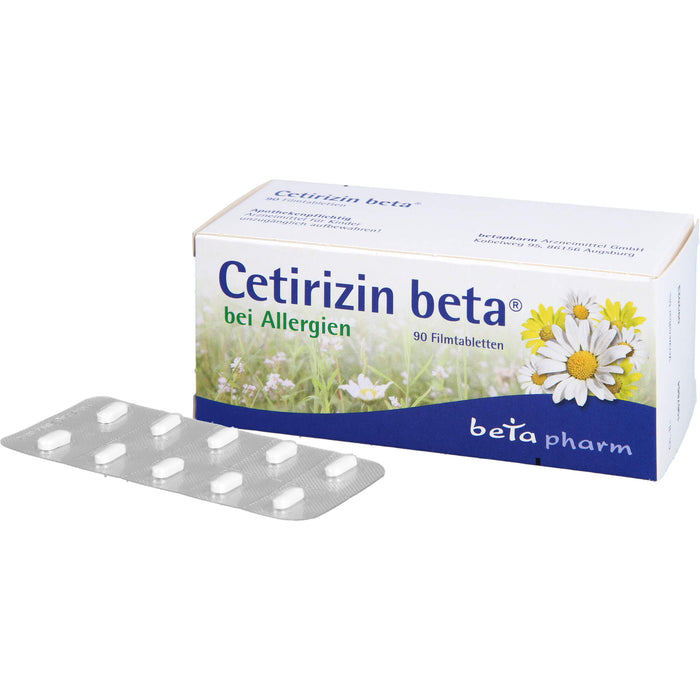 Cetirizin beta Filmtabletten bei Allergien, 90 pcs. Tablets