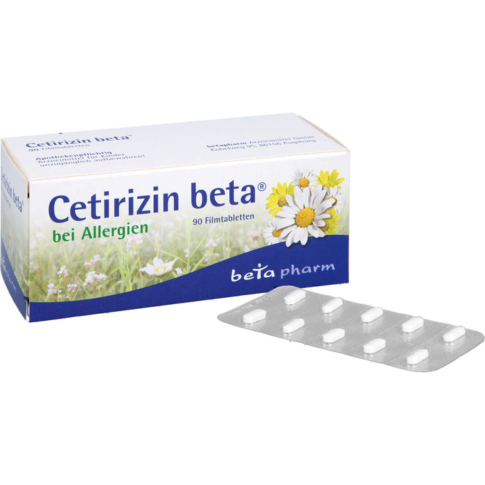 Cetirizin beta Filmtabletten bei Allergien, 90 pcs. Tablets
