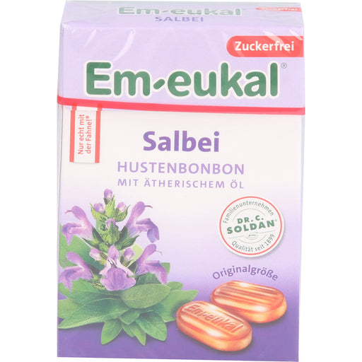 Em-eukal Salbei zuckerfreie Hustenbonbons, 50 g Bonbons