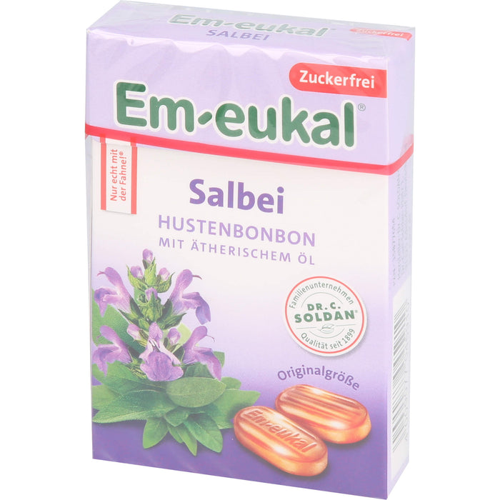Em-eukal Salbei zuckerfreie Hustenbonbons, 50 g Bonbons
