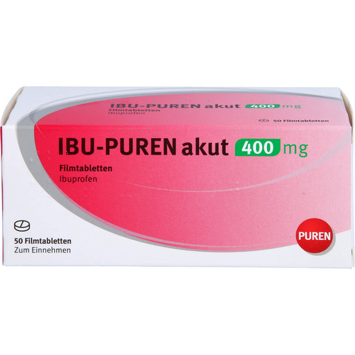 IBU-PUREN akut 400 mg Filmtabletten bei Schmerzen und Fieber, 50 St. Tabletten