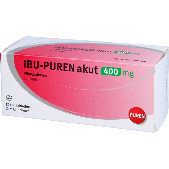 IBU-PUREN akut 400 mg Filmtabletten bei Schmerzen und Fieber, 50 pc Tablettes