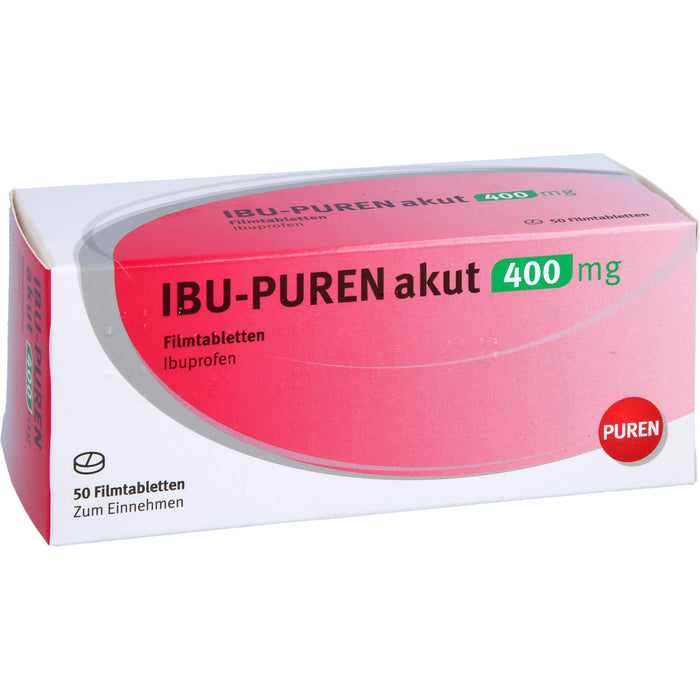 IBU-PUREN akut 400 mg Filmtabletten bei Schmerzen und Fieber, 50 pc Tablettes