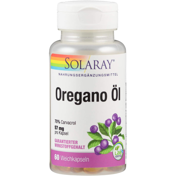 SOLARAY Oregano Öl Weichkapseln, 60 pc Capsules