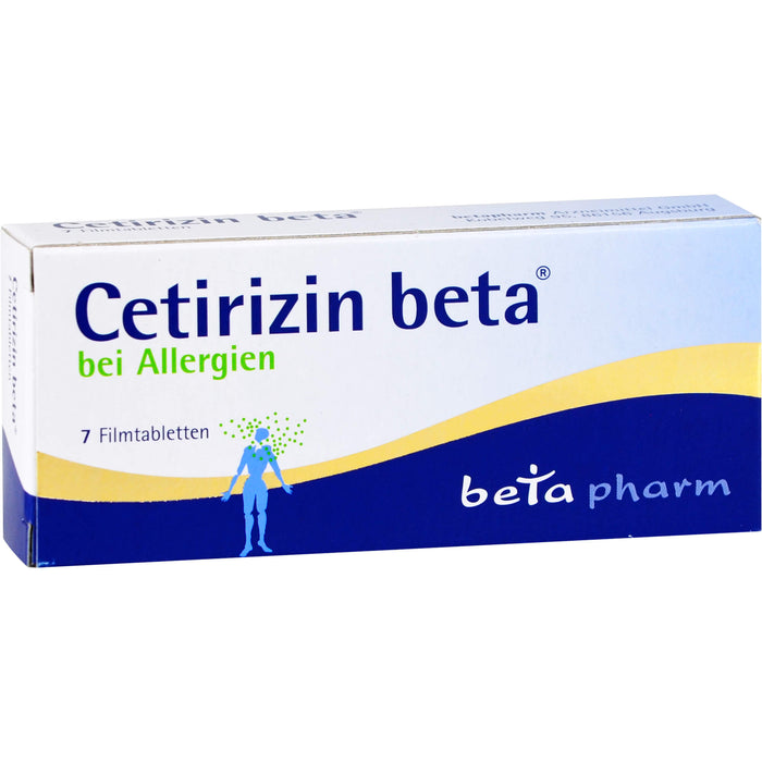 Cetirizin beta Filmtabletten bei Allergien, 7 pc Tablettes