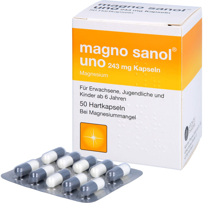 Magno Sanol uno 243 mg Kapseln Hartkapseln bei Magnesiummangel, 50 pcs. Capsules