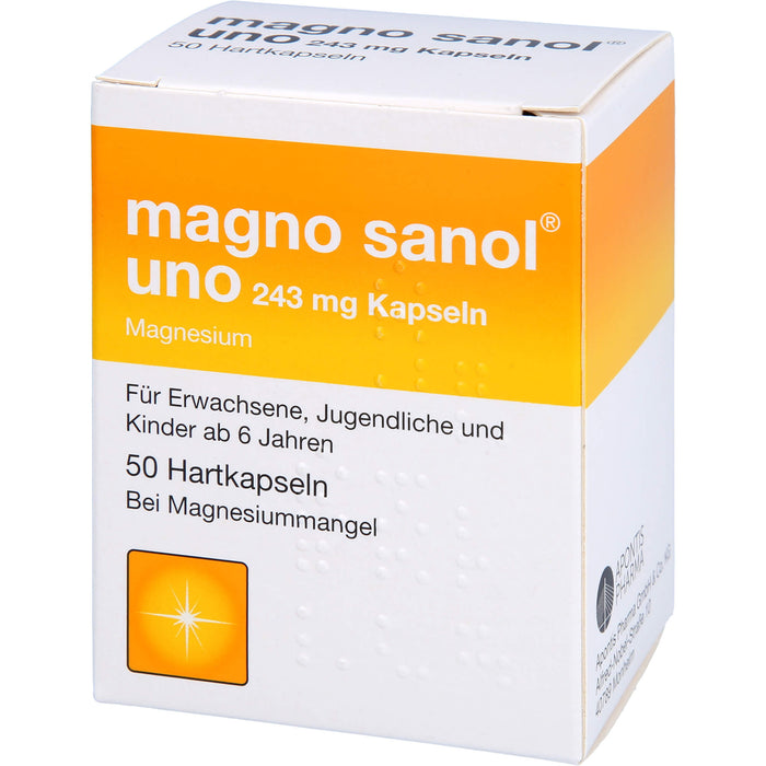 Magno Sanol uno 243 mg Kapseln Hartkapseln bei Magnesiummangel, 50 pcs. Capsules