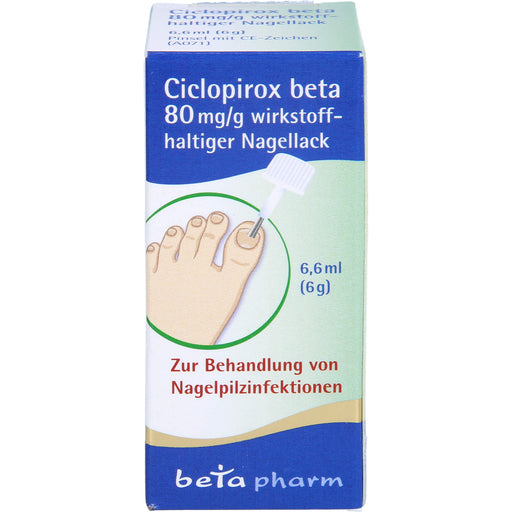 Ciclopirox beta 80 mg/g wirkstoffhaltiger Nagellack bei Nagelpilzinfektionen, 6.6 ml Wirkstoffhaltiger Nagellack