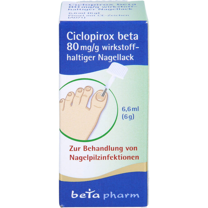 Ciclopirox beta 80 mg/g wirkstoffhaltiger Nagellack bei Nagelpilzinfektionen, 6.6 ml Wirkstoffhaltiger Nagellack