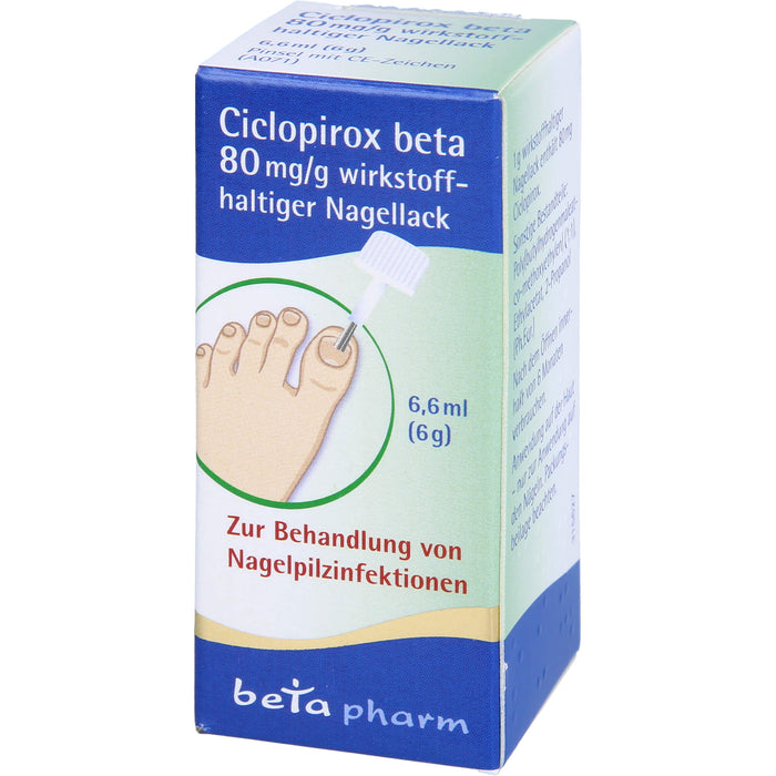 Ciclopirox beta 80 mg/g wirkstoffhaltiger Nagellack bei Nagelpilzinfektionen, 6.6 ml Wirkstoffhaltiger Nagellack