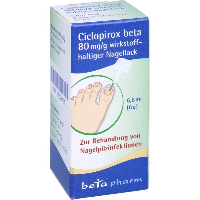 Ciclopirox beta 80 mg/g wirkstoffhaltiger Nagellack bei Nagelpilzinfektionen, 6.6 ml Wirkstoffhaltiger Nagellack