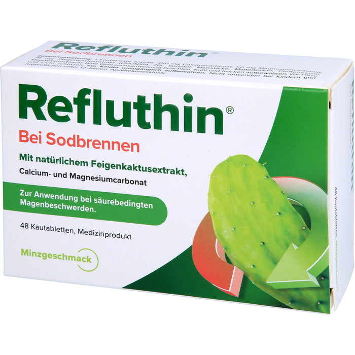 Refluthin Kautabletten bei Sodbrennen mit Minzgeschmack, 48 pcs. 