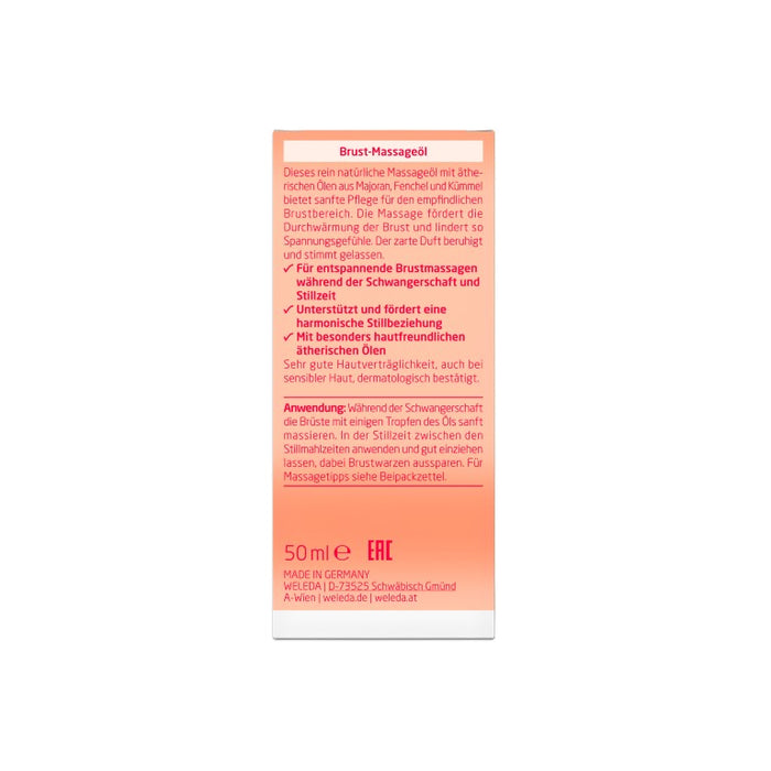 WELEDA Brust-Massageöl pflegt und entspannt die Brust, 50 ml Öl