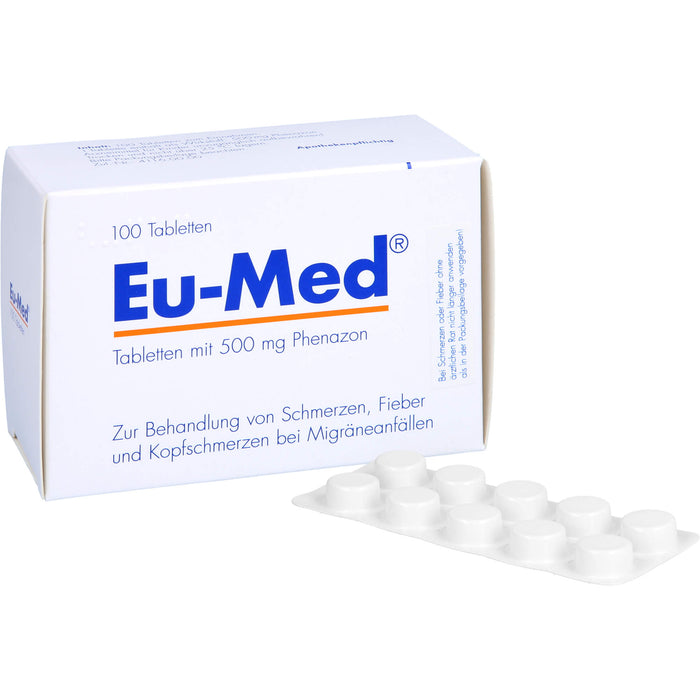 Eu-Med Tabletten bei Schmerzen und Migräne, 100 St. Tabletten