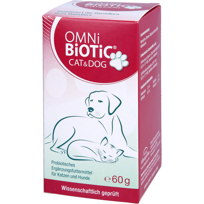 OMNi-BiOTiC Cat & Dog probiotisches Ergänzungsfuttermittel für Katzen & Hunde, 60 g Powder