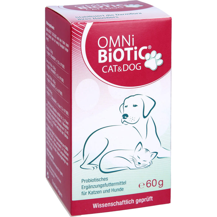 OMNi-BiOTiC Cat & Dog probiotisches Ergänzungsfuttermittel für Katzen & Hunde, 60 g Powder