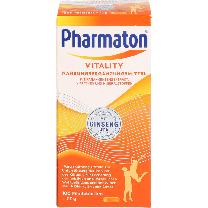 Pharmaton Vitality Tabletten mit Ginseng Extrakt, Vitaminen & Mineralstoffen, 100 St. Tabletten