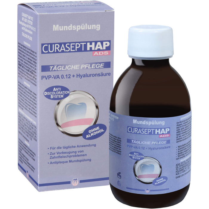 CURASEPT HAP012 PVP-VA 0,12 + Hyaluron Mundspülung, 200 ml Solution